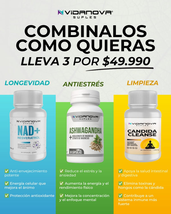 Tripack NAD + Ashwagandha + Candida