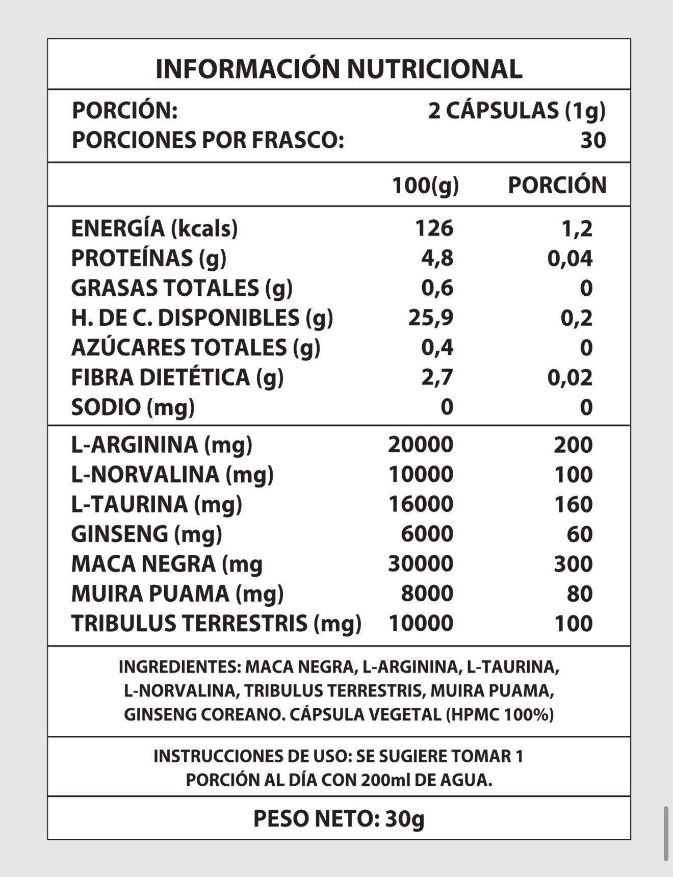 Testo Power 1000mg 60 Caps
