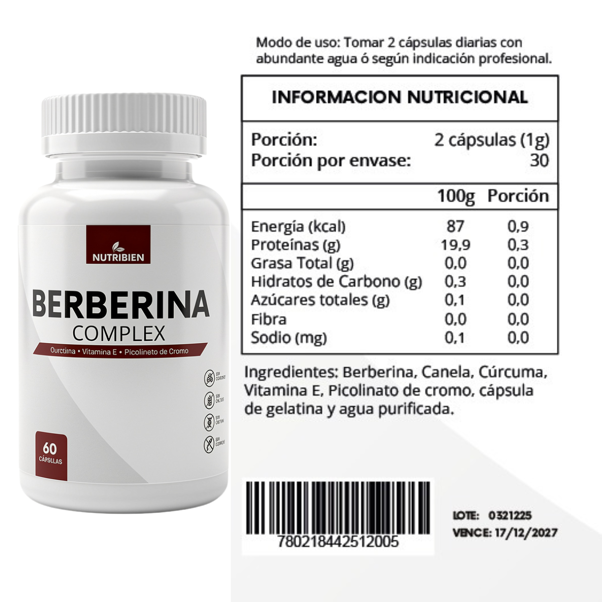Berberina X2 (Pack 2 Frascos)