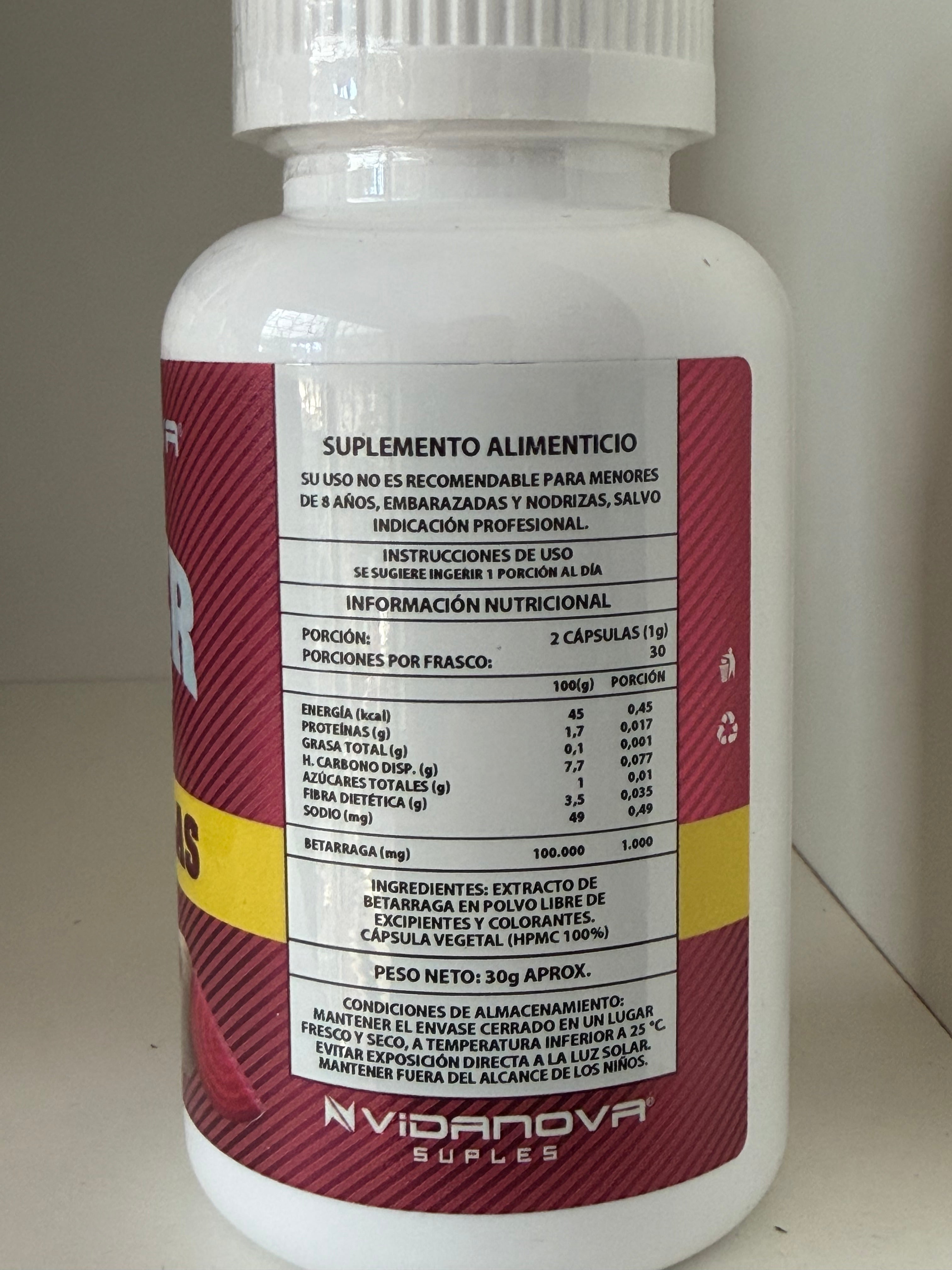 Remolacha Betarraga 1000mg 60 Caps